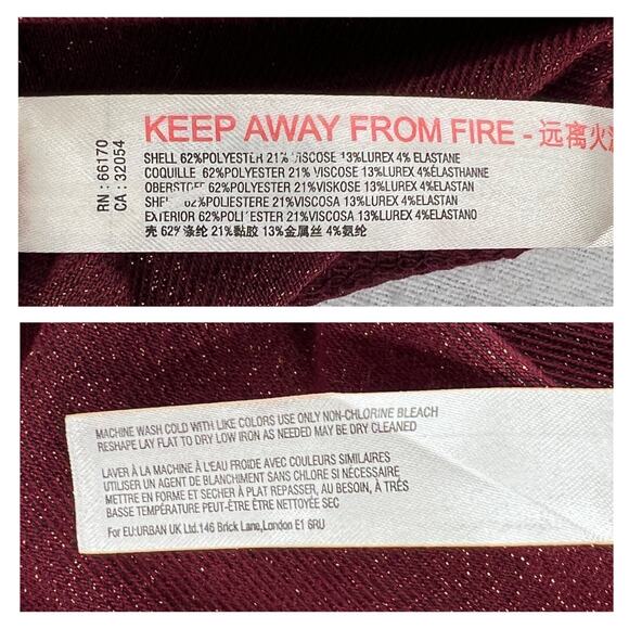 ANTHROPOLOGIE DAILY PRACTICE Shimmer Open Back BodySuit Womens Small Plum NEW - Picture 11 of 16